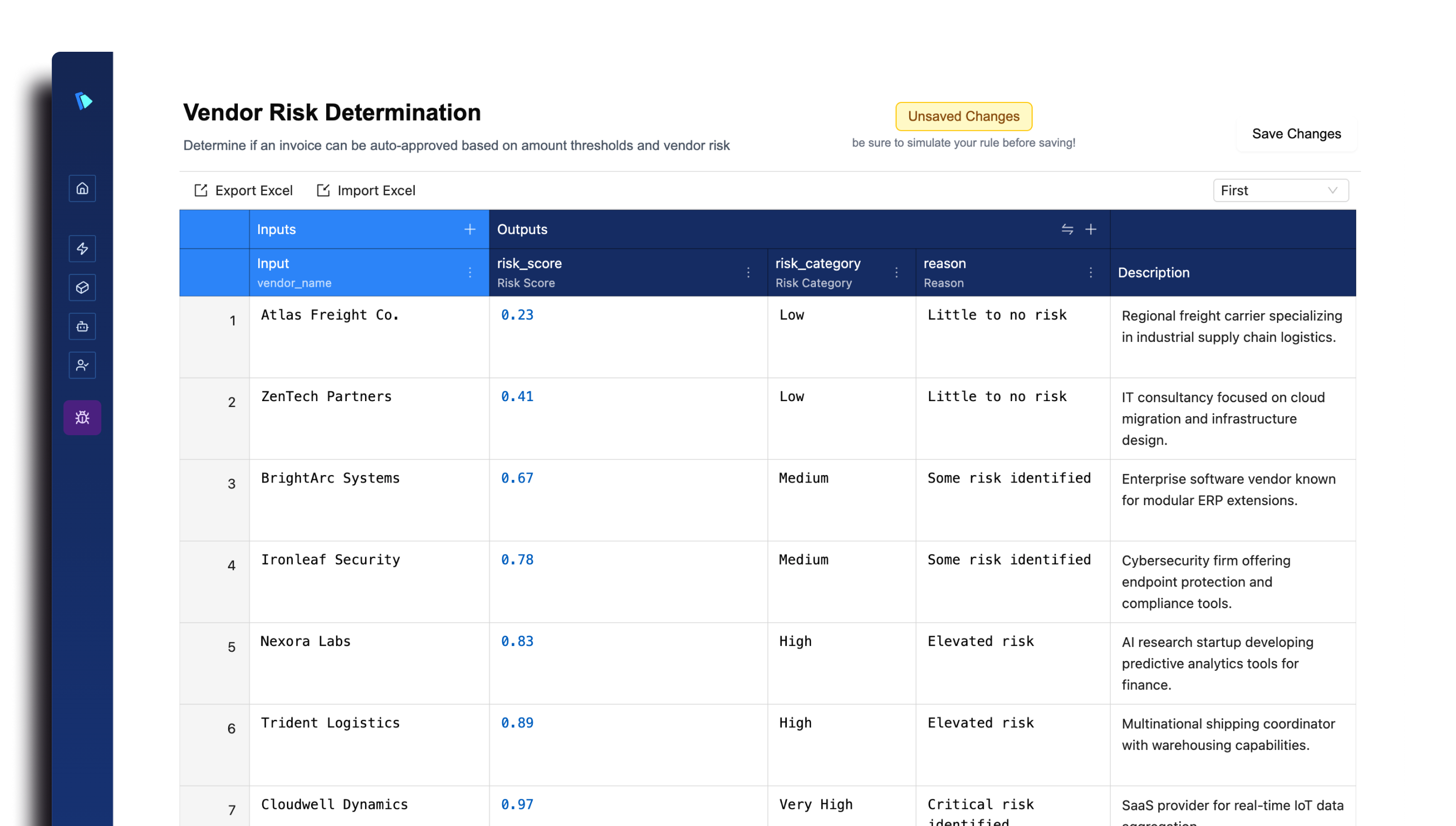 CoPlane Rules Interface